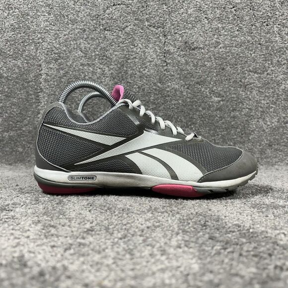 Reebok SlimTone J84822 Women’s Size 7.5 Gray Smooth Fit Training Shoes Used - Picture 1 of 13